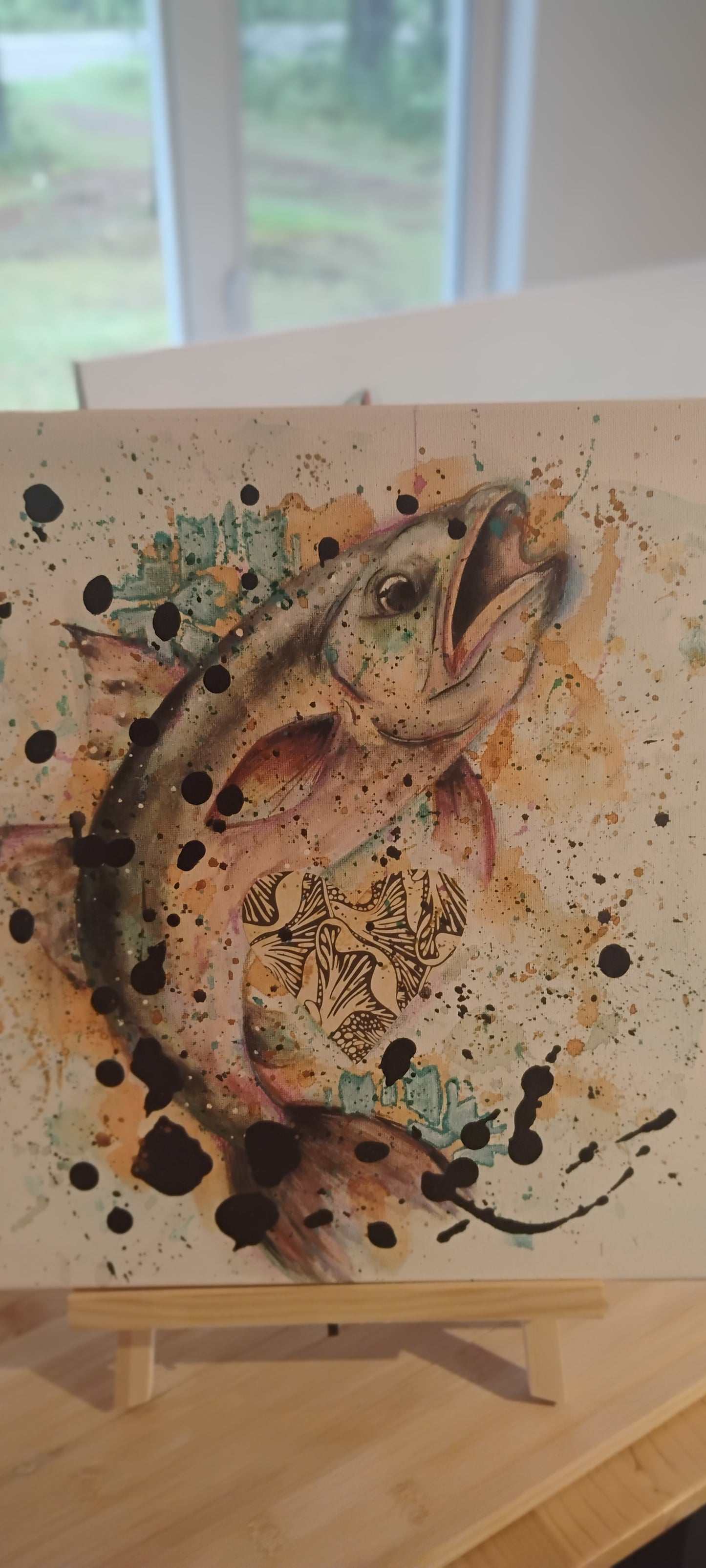 Toile ``L'instinct au bout du fil``